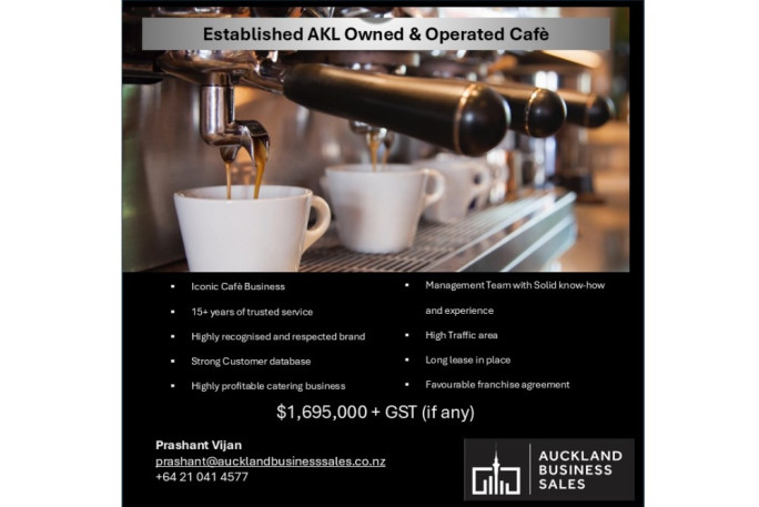 Iconic Cafe Business for Sale Auckland 