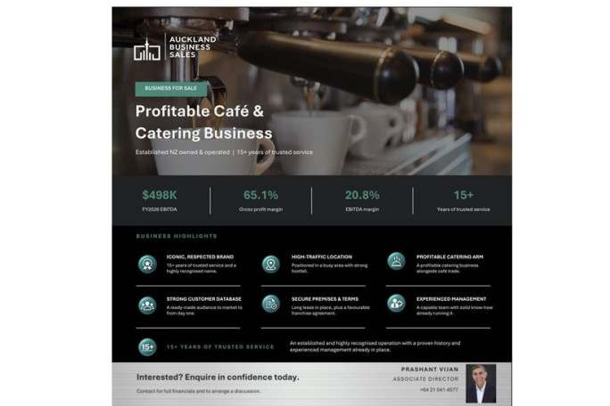 Iconic Cafe Business for Sale Auckland