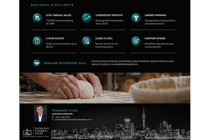 Baking Business Franchise for Sale Auckland 