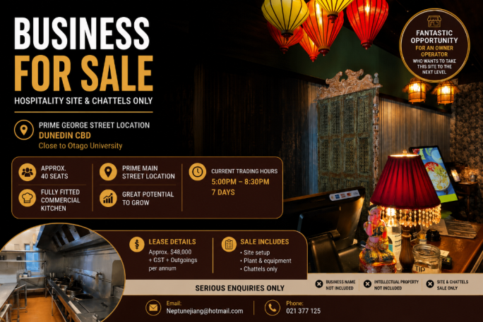 Hospitality Business for Sale Dunedin 