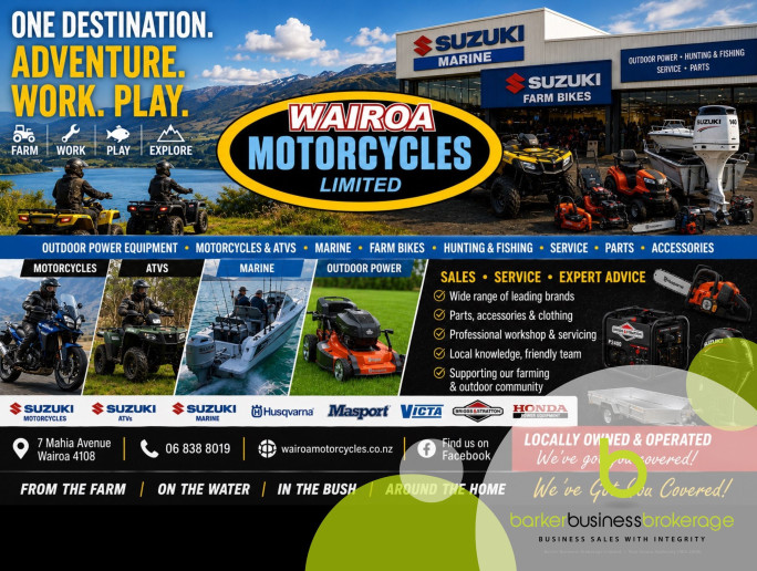 Motorcycle, Marine & Outdoor Power Business for Sale Wairoa 