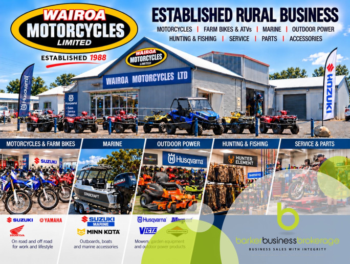 Motorcycle, Marine & Outdoor Power Business for Sale Wairoa