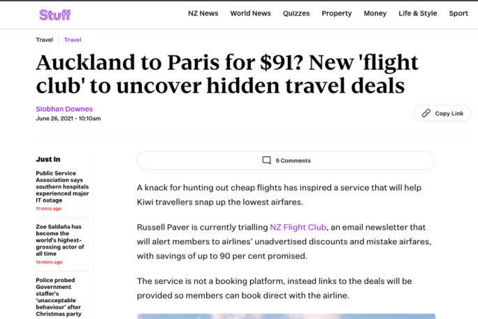Flight-Deal Ready to Launch SAAS Business for Sale NZ Wide 