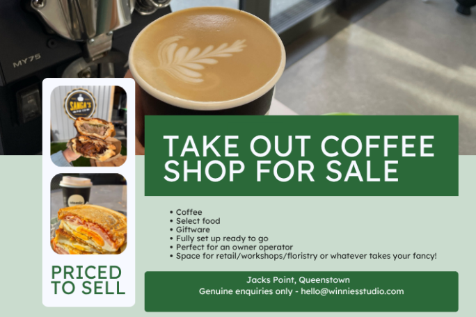 Take Away Coffee Shop for Sale Jacks Point, Queenstown