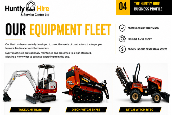 Equipment Hire  Business for Sale Huntly 