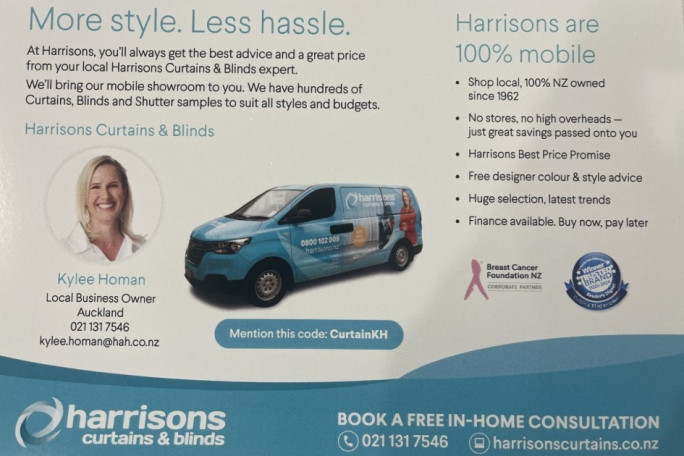 Harrison's Curtains & Blinds Franchise for Sale All of North Shore, Auckland CBD & Auckland Central Harrison's Curtains & Blinds Franchise for Sale All of North Shore, Auckland CBD & Auckland Central